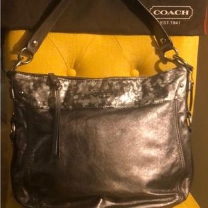 Coach Silver and Pewter Metallic Bag